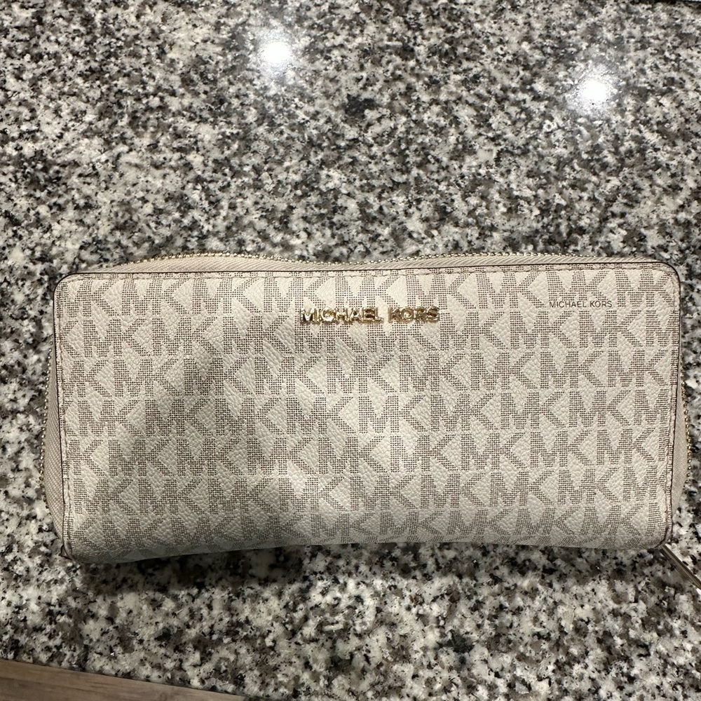 Michael Kors Cream Monogram Wristlet